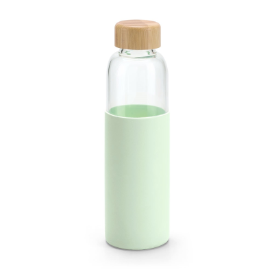 DAKAR BAMBOO AND BOROSILICATE GLASS BOTTLE 600 ML in Pale Green