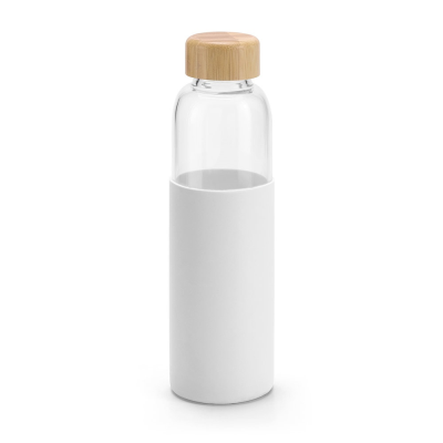 DAKAR BAMBOO AND BOROSILICATE GLASS BOTTLE 600 ML in White