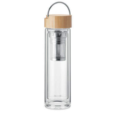 DOUBLE WALL GLASS BOTTLE 400ML in Transparent