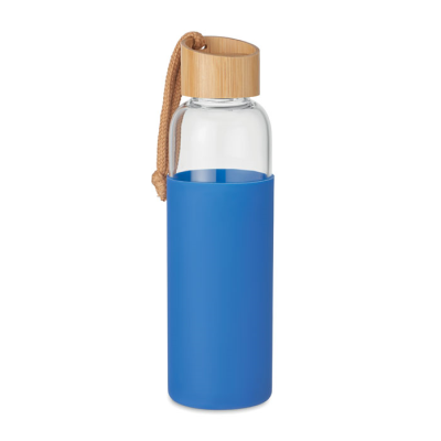 GLASS BOTTLE 500 ML in Pouch in Blue