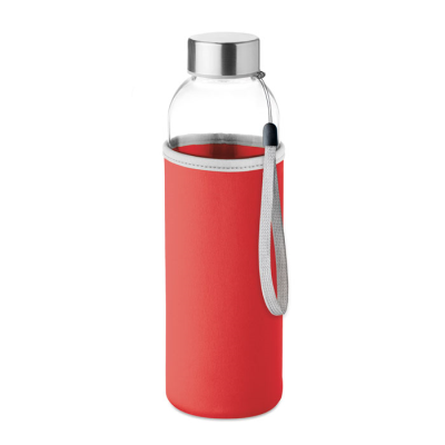 GLASS BOTTLE 500ML in Red