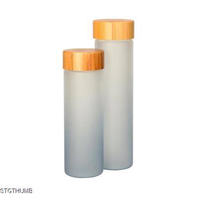 GLASS BOTTLE FROSTED, 0,4 L, GREY