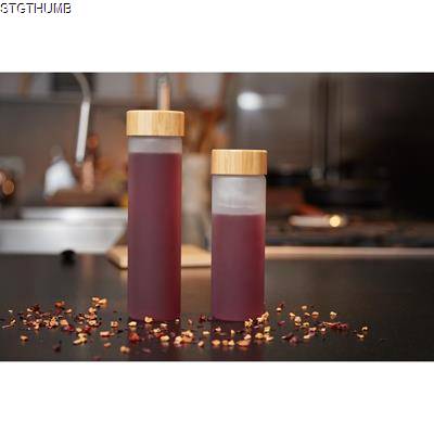 GLASS BOTTLE FROSTED, 0,6 L, GREY