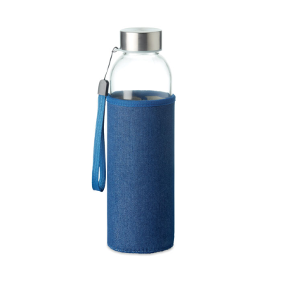 GLASS BOTTLE in Pouch 500 Ml in Blue