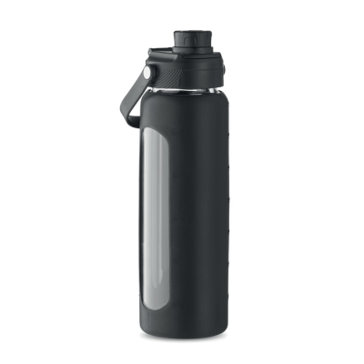 GLASS BOTTLE with Sleeve 750 Ml in Black