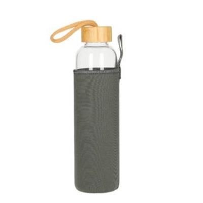 GLASS BOTTLE with Sleeve Bamboo