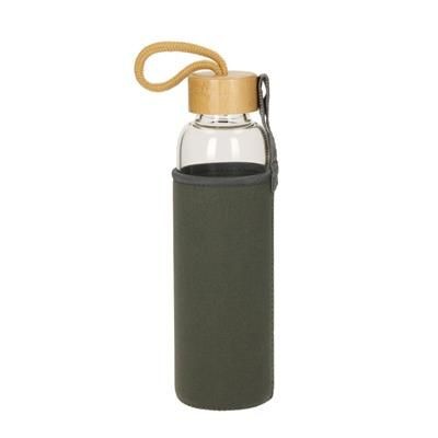 GLASS BOTTLE with Sleeve Bamboo