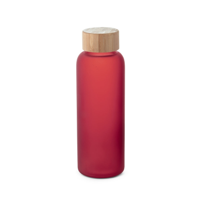 LILLARD BOROSILICATE GLASS BOTTLE in Frosted 500 Ml in Red