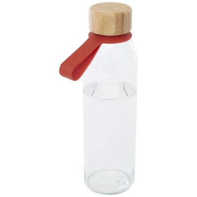 PORTO 500 ML GLASS WATER BOTTLE with Silicon Handle & Bamboo Lid 
