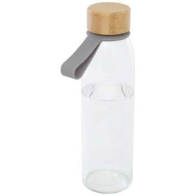 PORTO 500 ML GLASS WATER BOTTLE with Silicon Handle & Bamboo Lid 