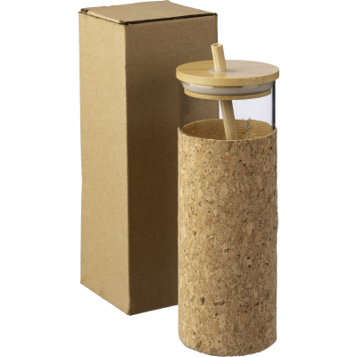 SINGLE WALLED GLASS BOTTLE (450ML) in Brown