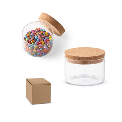 SPICE 380 BOROSILICATE GLASS CANISTER with Bamboo Lid 380 Ml