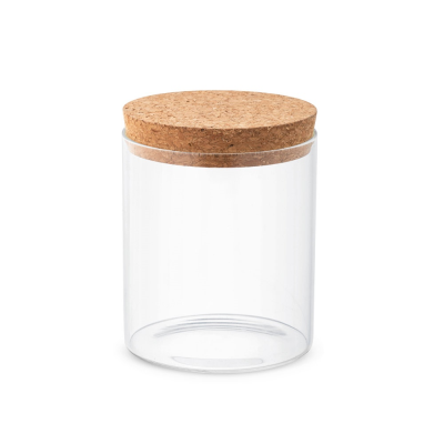 SPICE 700 BOROSILICATE GLASS BOTTLE with Cork Lid 700 Ml in Natural