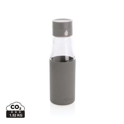 UKIYO GLASS HYDRATION TRACKING BOTTLE with Sleeve in Grey