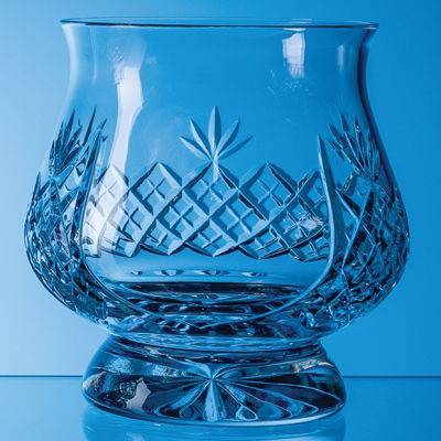 18CM LEAD CRYSTAL PANELLED HURRICANE BOWL