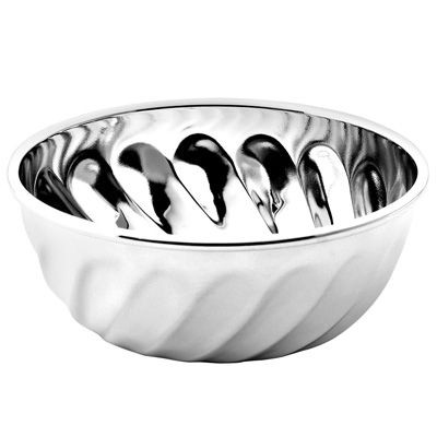 METAL FLUTED BOWL in Silver
