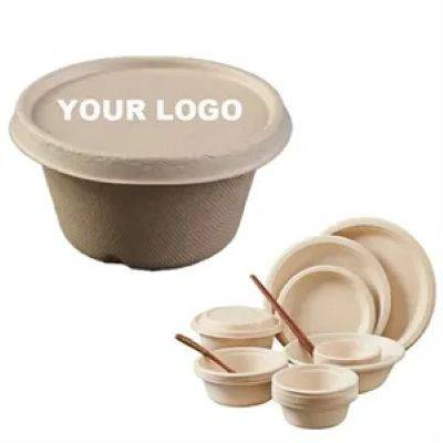 ROUND BIODEGRADABLE FOOD BOWL with Lid