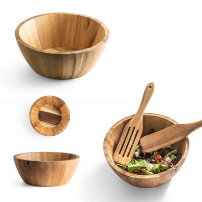 SAGE ROUND ACACIA WOOD SALAD BOWL