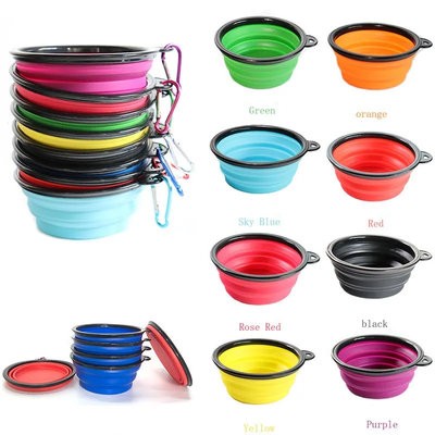 SILICONE PET BOWL with Carabiner