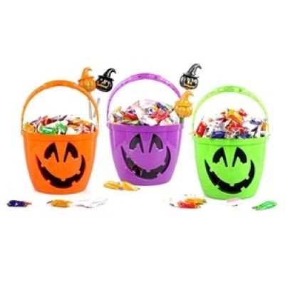 LED PLASTIC HALLOWEEN GIFTS CANDY PUMPKIN BASKET