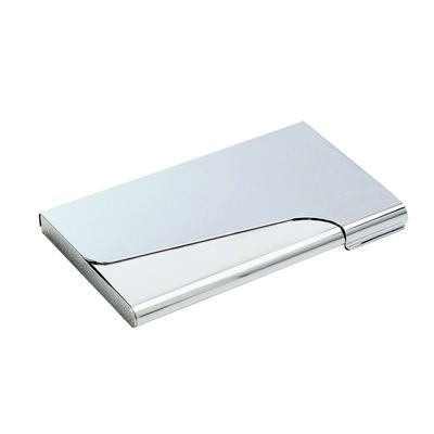 CAPRI SMOOTH DESIGN METAL POCKET BUSINESS CARD HOLDER in Silver