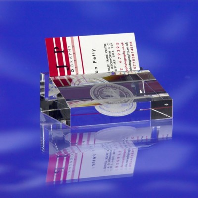 GLASS BUSINESS CARD HOLDER