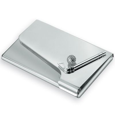 GOLF POCKET BUSINESS CARD HOLDER in Silver