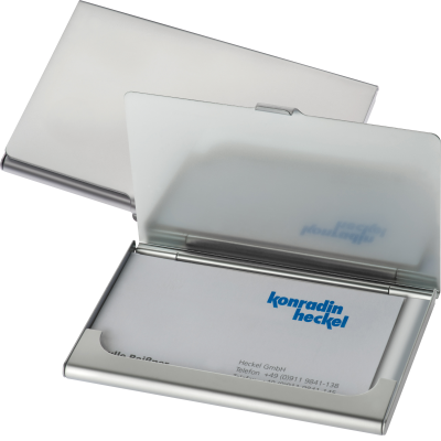 METAL BUSINESS CARD HOLDER CORNWALL in Silver Grey 
