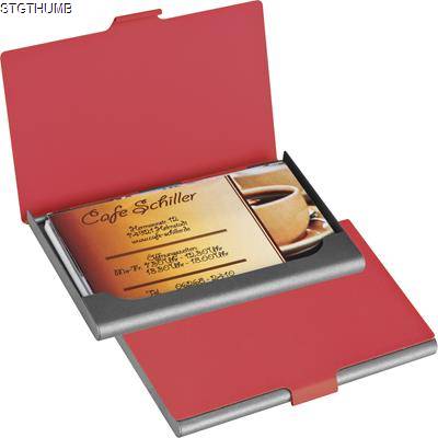 METAL BUSINESS CARD HOLDER in Red