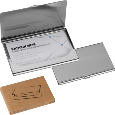 METAL BUSINESS CARD HOLDER in Silvergrey 