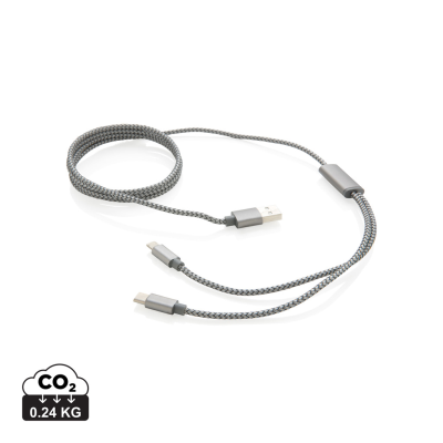 3-IN-1 BRAIDED CABLE in Grey