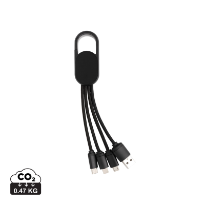 4-IN-1 CABLE with Carabiner Clip in Black