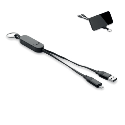60W CABLE KEYRING RECYCLED ABS in Black