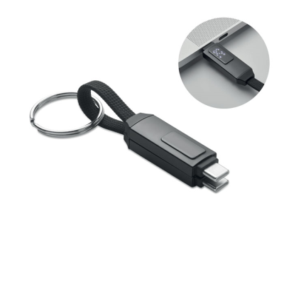 60W CHARGER CABLE KEYRING in Black