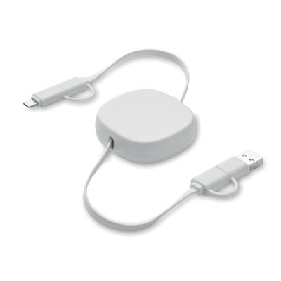 60W RETRACTABLE CHARGER CABLE in White