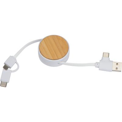 BAMBOO CHARGER CABLE GRONINGEN in Beige 