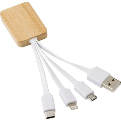 BAMBOO CHARGER CABLE in White