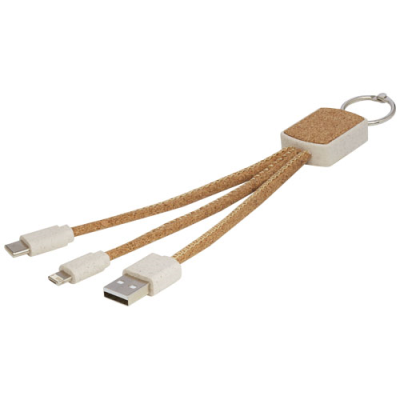 BATES WHEAT STRAW AND CORK 3-IN-1 CHARGER CABLE