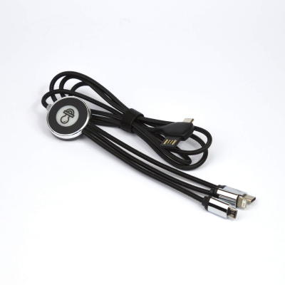C24 3 in 1 Multi Charger Cable with LED Logo