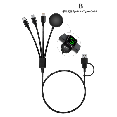 C39 - 4 in 1 Cable with Iwatch Charger in Black