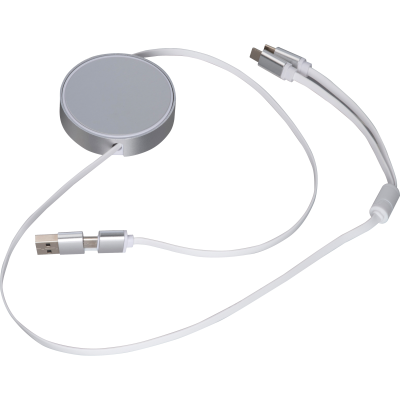 CHARGER CABLE MADE FROM RECYCLED ALUMINUM OSTEND in Silver Grey 