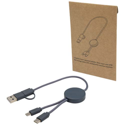CITALA 5-IN-1 RECYCLED PLASTIC 30 CM DATA SYNC AND 27W FAST CHARGE CABLE