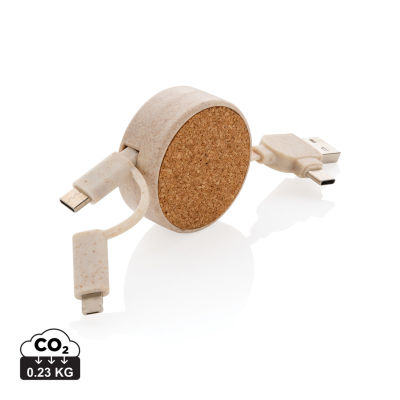 CORK AND WHEAT 6-IN-1 RETRACTABLE CABLE in Brown