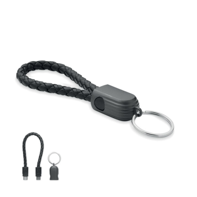 KEYRING LOOP CABLE TYPE-C in Black