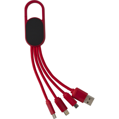LIGHT UP LOGO CHARGER CABLE SET in Red