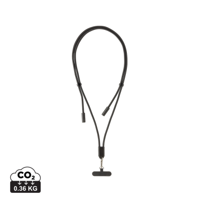 LOOPAMP RCS RPET ADJUSTABLE 160 CM PHONE CORD with 60W Cable in Black