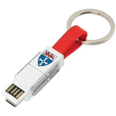 MAGNETIC SLIDE USB CABLE KEYRING - 3-IN-1