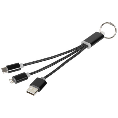 METAL 3-IN-1 CHARGER CABLE with Keyring Chain