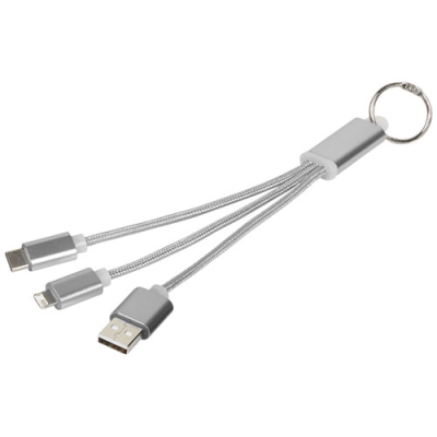METAL 3-IN-1 CHARGER CABLE with Keyring Chain