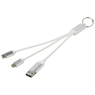 METAL 4-IN-1 RECYCLED ALUMINIUM METAL CHARGER CABLE with Keyring Chain